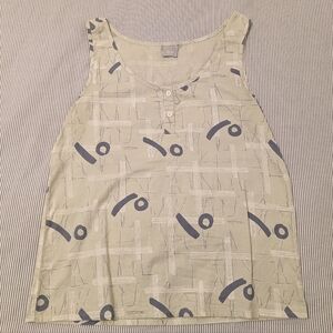 Vintage 80s Abstract Sleeveless Blouse